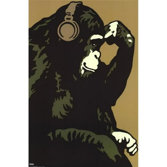 Monkey Thinker Poster Print by Steez - 24 x 36 in.