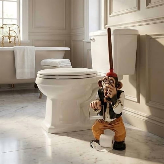 Monkey Toilet-Paper Holder Stand, Bathroom Decor, 10 Inches x 11 Inches x 25 Inches$$Tools & Hardware Other