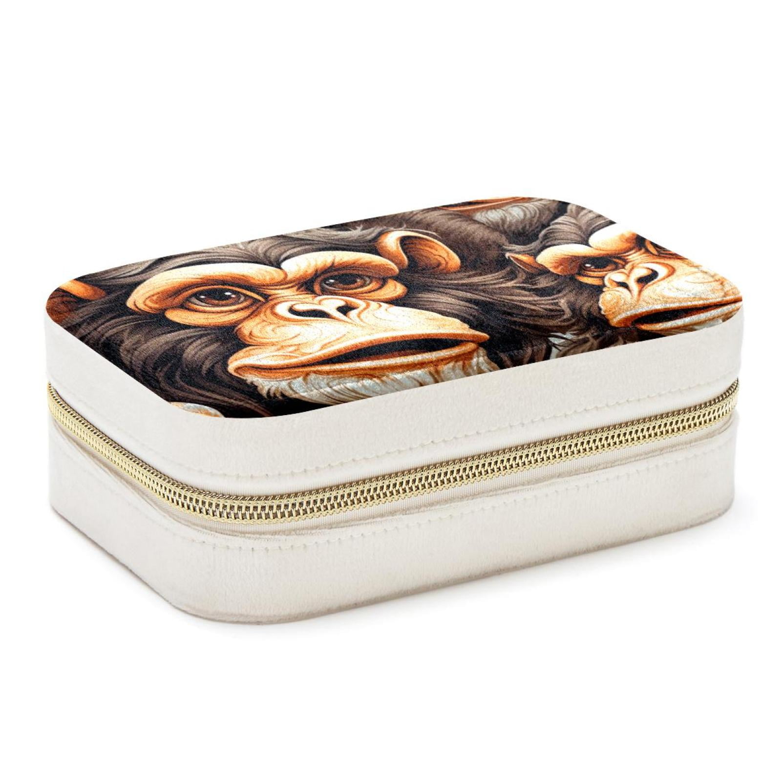 Monkey Velvet Portable Storage Box with Removable Compartment – Jewelry ...