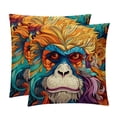 thumbnail image 1 of Monkey Velvet Throw Covers Pillows with Unique Patterns - Set of 2 Decorative Pillow Inserts in 16x16, 18x18, 20x20 Inches for Home Decor and More, 1 of 6