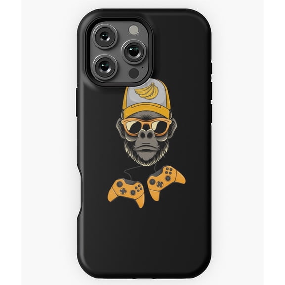 Monkey Video Game Player Gamer Gear Phone Case for iPhone 16 15 14 13 12 11 Pro Max