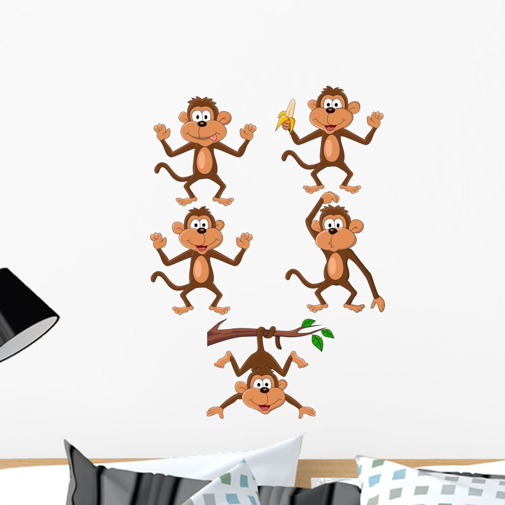 Monkey Wall Decal by Wallmonkeys Peel and Stick Graphic (24 in H x 17 ...