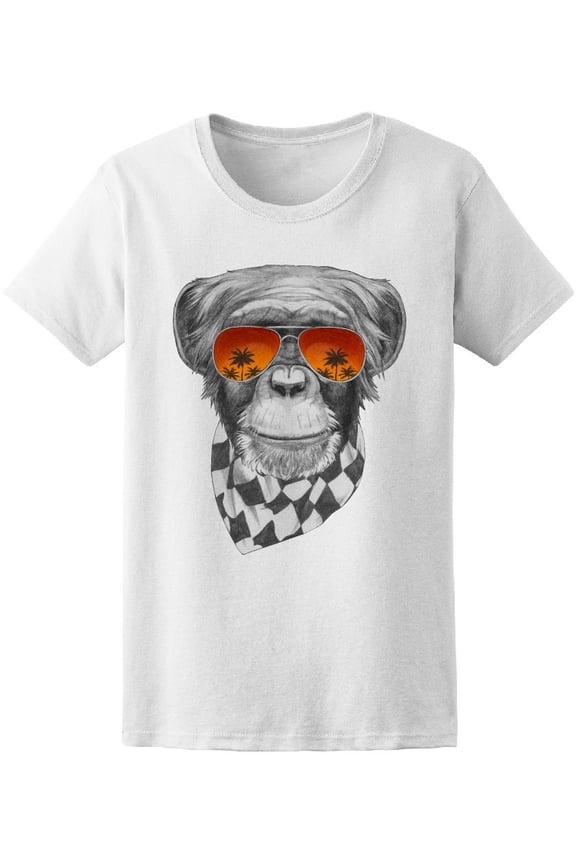 Monkey Wearing Scarf T-Shirt Men -Image by Shutterstock, Male XX-Large