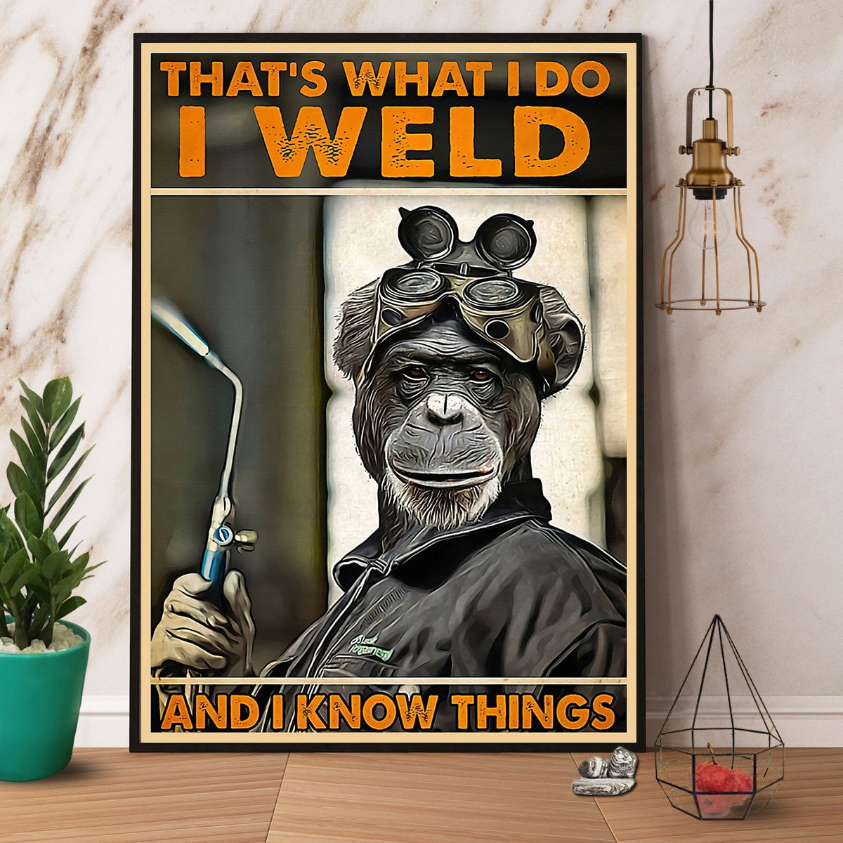 Monkey Welder That'S What I Do I Weld Paper Poster No Frame Matte Wall ...