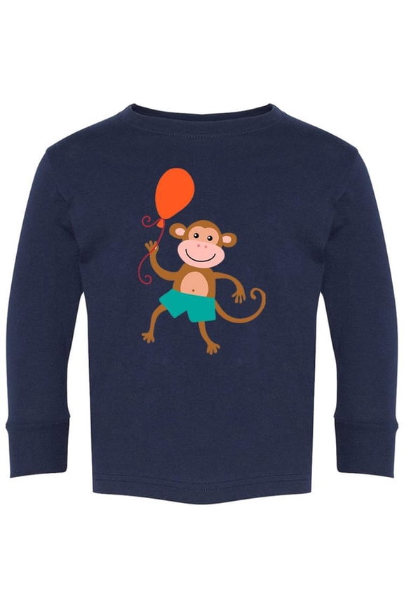 Monkey With A Balloon Long Sleeve Toddler -Image by Shutterstock, 2 Toddler