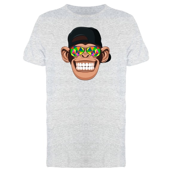 Monkey With Abstract Glasses T-Shirt Men -Image by Shutterstock, Male Medium
