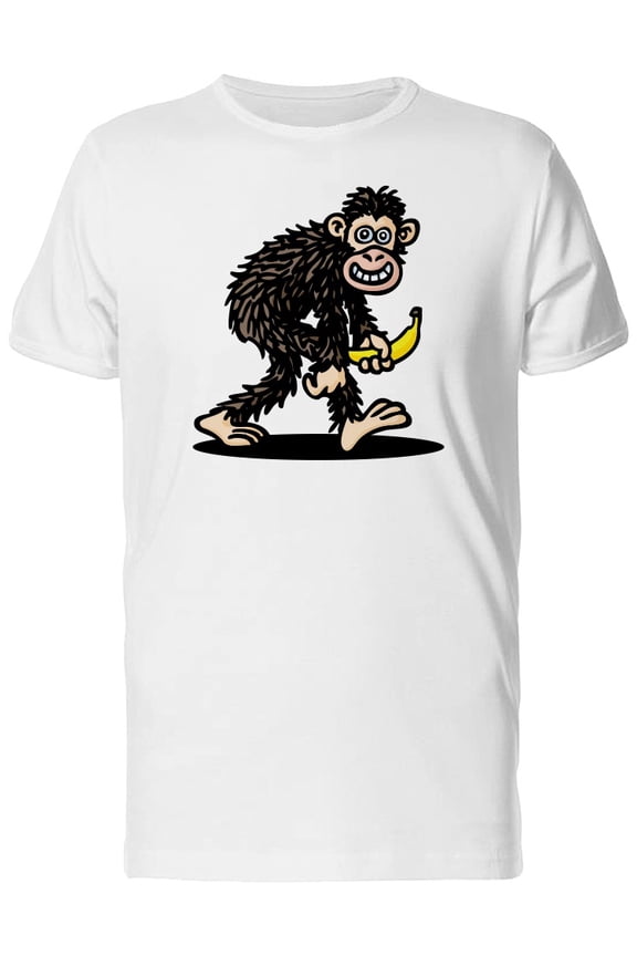 Monkey With Banana Cartoon Tee Men's -Image by Shutterstock