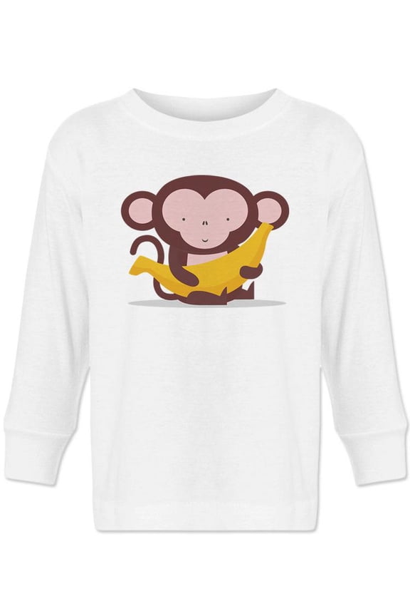 Monkey With Big Banana Long Sleeve Toddler -Image by Shutterstock, 5 Toddler