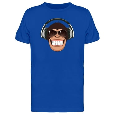 Monkey With Sunglasses & Music T-Shirt Men -Image by Shutterstock, Male x-Large