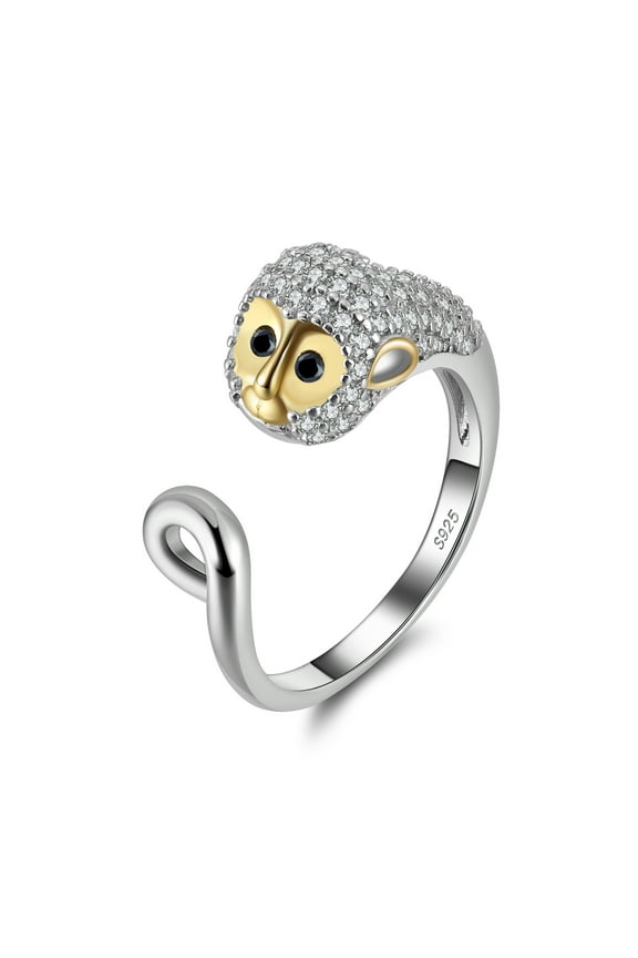 Monkey Wrap Ring for Women Sterling Silver Cubic Zirconia Ginger Lyne Collection