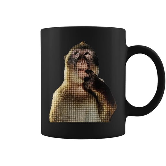 Monkey Y2k Thinking Monkey Meme Brainrot Coffee Mugs