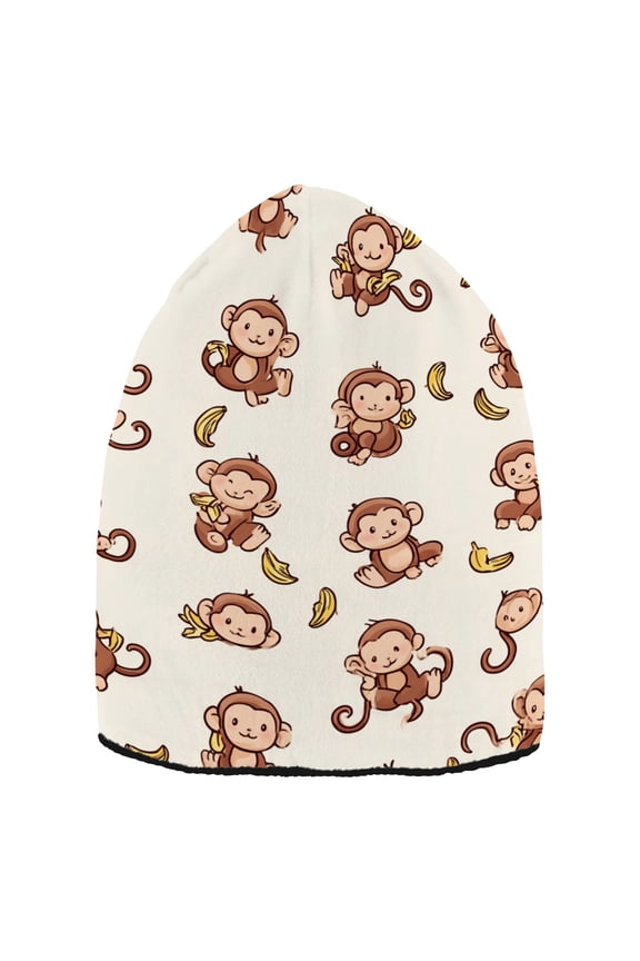 Monkey and Banana Beanie Hat Unisex Warm Winter Hat Cap For Women Men Winter Running