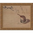 thumbnail image 1 of Monkey and Tortoise 24x20 Gold Ornate Wood Framed Canvas Art by Hakuin Ekaku, 1 of 2