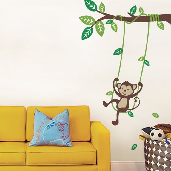 Monkey on a Swing Wall Decal - Scheme B