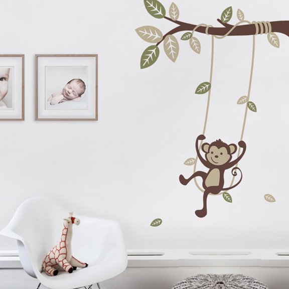 Monkey on a Swing Wall Decal - Scheme C