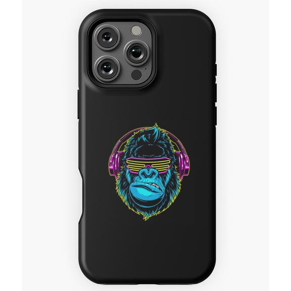 Monkey with Headset Gamer Primate Phone Case for iPhone 16 15 14 13 12 11 Pro Max