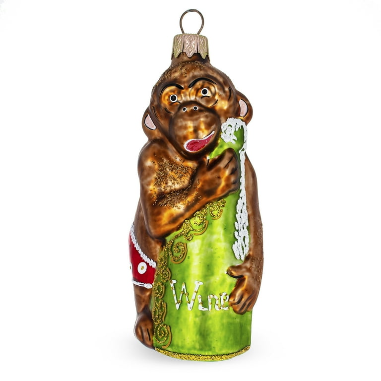 Monkey holding wine bottle hot sale