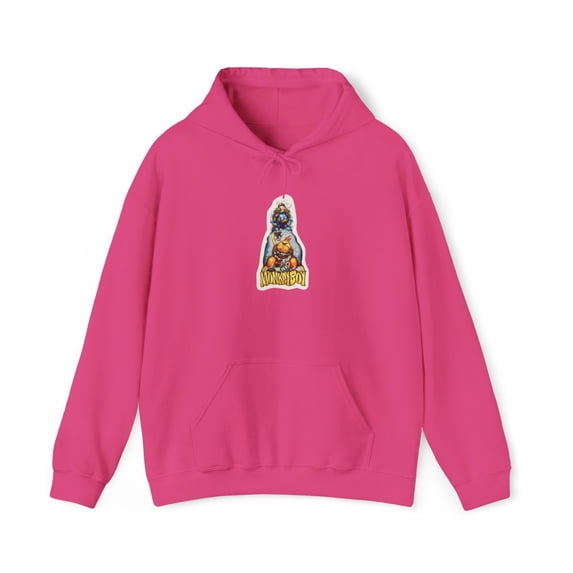 Monkeyboy Flame World Industries 2000s Skateboard Vintage Classic Hoodie Print - M / Heliconia