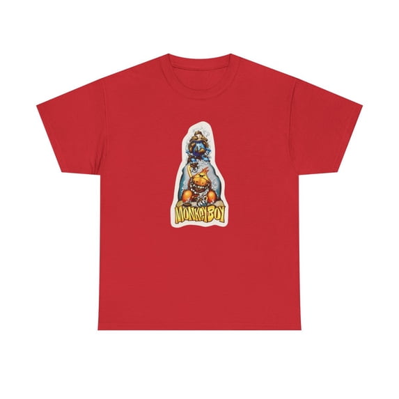 Monkeyboy Flame World Industries 2000s Skateboard Vintage Classic TShirt Print - Red / S