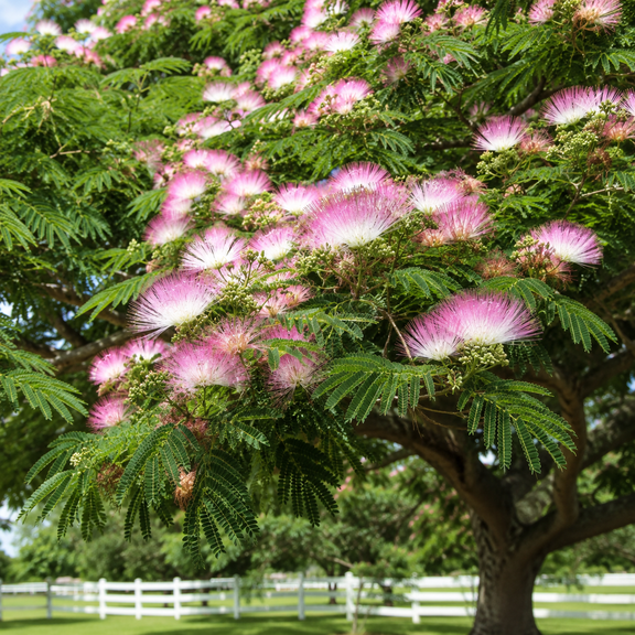 Monkeypod Tree, Rain Tree, Samanea Saman, Tropical Pink Flower, Monkeypod  Plant Live for Garden Planting, 3-5 Inch Tall, 4 Inch Pot