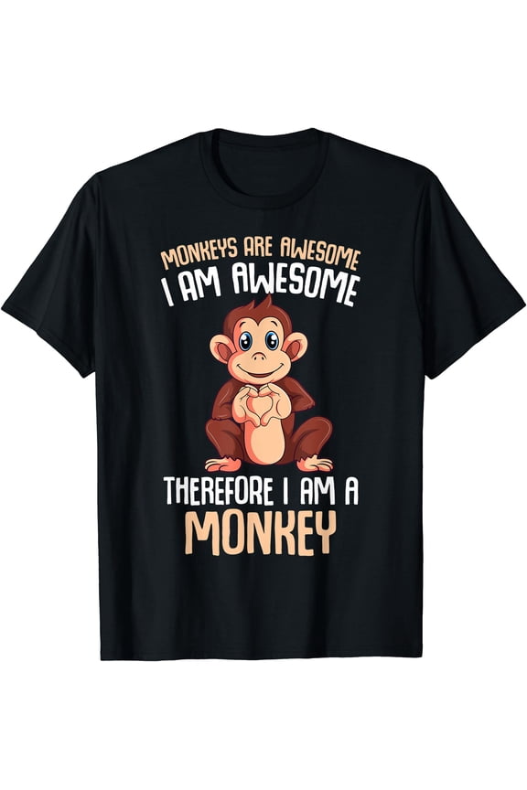 Monkeys Are Awesome Kids Girls Boys Monkey T-Shirt, Unisex T-Shirt