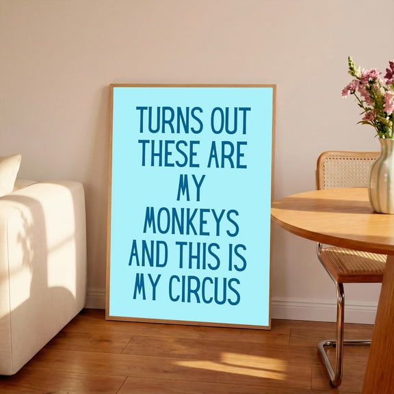 Monkeys Circus Typography Wall Art Poster Unframed Paper Print
