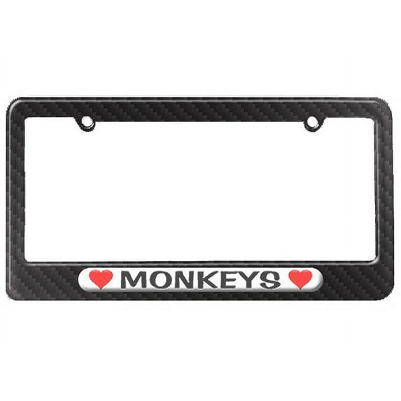 Monkeys Love with Hearts License Plate Frame