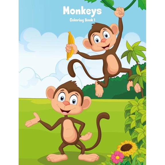 Monkeys Monkeys Coloring Book 1, Book 1, (Paperback)