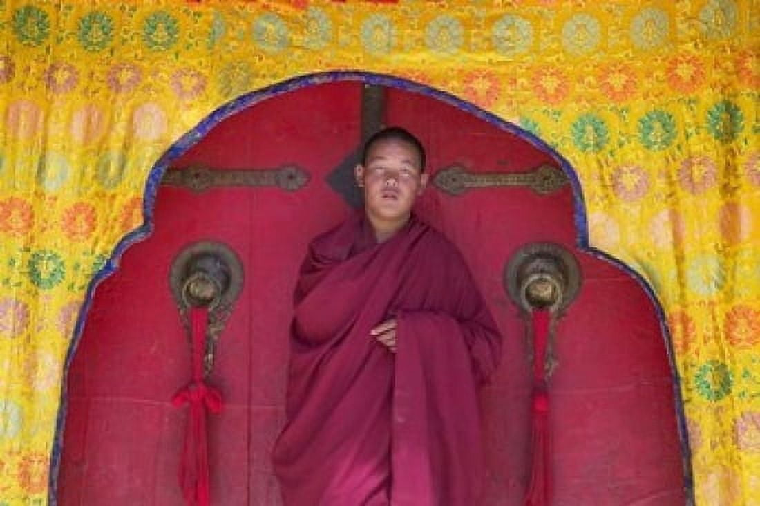 Monks in Sakya Monastery Tibet China Canvas Art - Keren Su DanitaDelimont (34 x 23)
