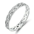 thumbnail image 1 of Monkton 4mm Irish Celtic Knot Ring for Women Men 925 Sterling Silver High Polished Eternity Wedding Band Size 9.5, 1 of 9