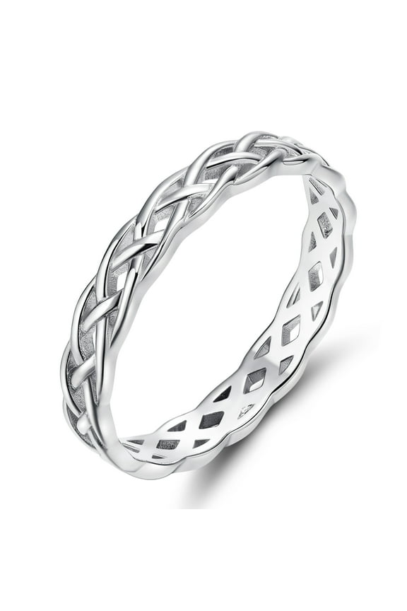 Monkton 4mm Irish Celtic Knot Ring for Women Men 925 Sterling Silver High Polished Eternity Wedding Band Size 9.5