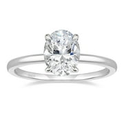 Monkton 925 Sterling Silver Engagement Rings for Women 3CT Oval Cut Solitaire Cubic Zirconia CZ Promise Rings Wedding Band for Her, Size 8