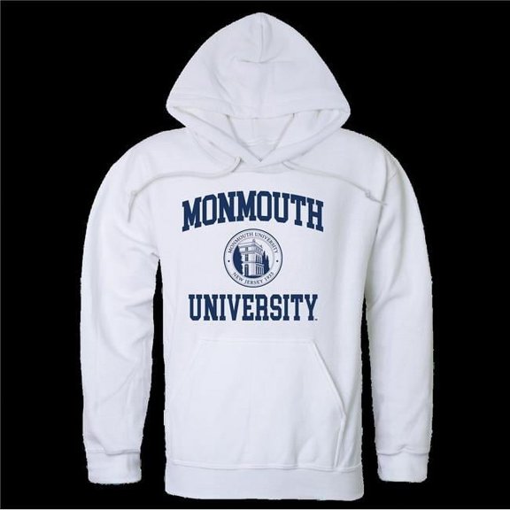 Monmouth College Hawks Seal Hoodie, White - Large