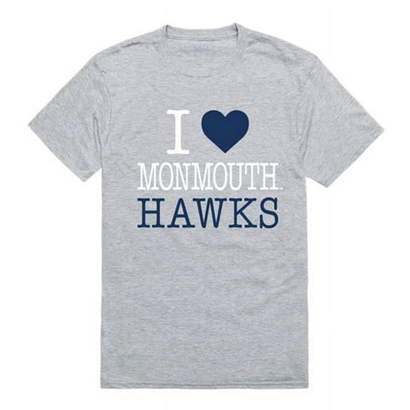 Monmouth University I Love T-Shirt, Heather Grey - Extra Large