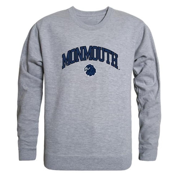Monmouth University Men Campus Crewneck Sweatshirt, Heather Grey - Small