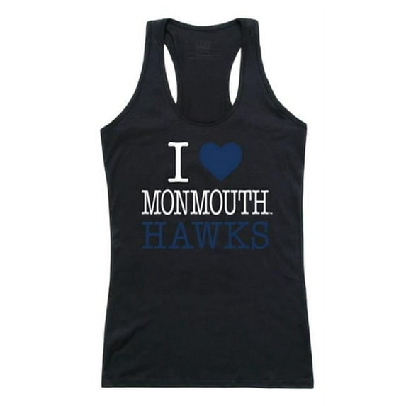Monmouth University Women Love Tank Top, Black & White - Medium