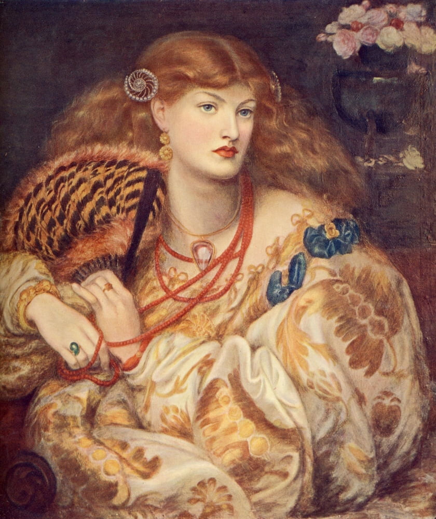 Monna Vanna 1873 Great Pictures in Private Galleries 1905 Canvas Art - Dante Gabriel Rossetti (18 x 24)