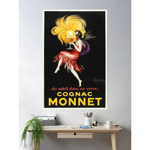 Monnet Brandy 1927 Vintage French Liquor Art Deco Poster By Leonetto Cappiello Poster Wall Art, Modern Wall Decor For Living Room Bedroom, 8x12 UNFRAMED