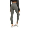 thumbnail image 1 of Mono B Women Grey and Silver High Waist Tummy Control Yoga Leggings Size 3X, 1 of 8
