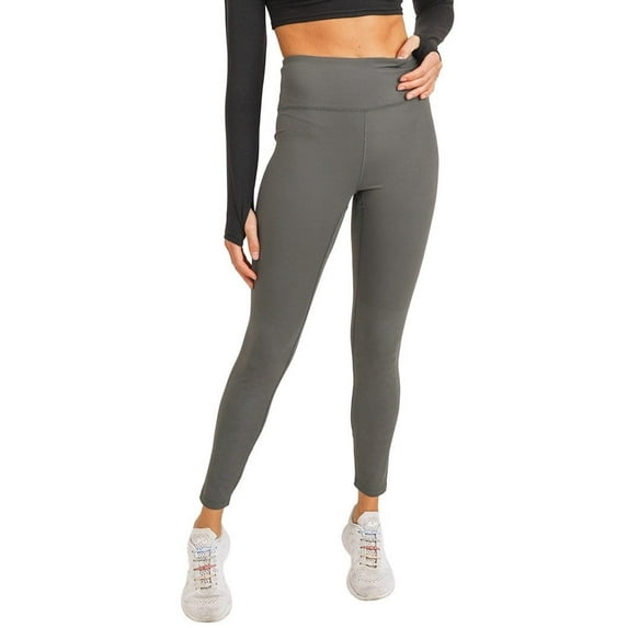 Mono B Women Grey and Silver High Waist Tummy Control Yoga Leggings Size S