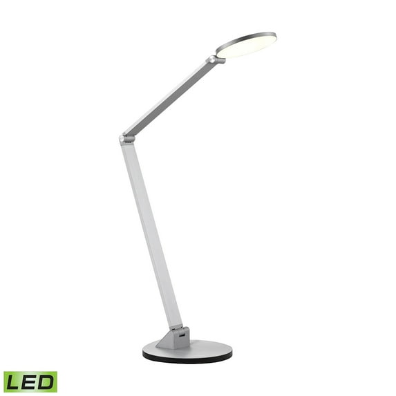 Dimond Lighting 19" 10W 1 LED Mono Disc Elbow Desk Lamp, Anodized Aluminium/Anodized Rose Gold Finish