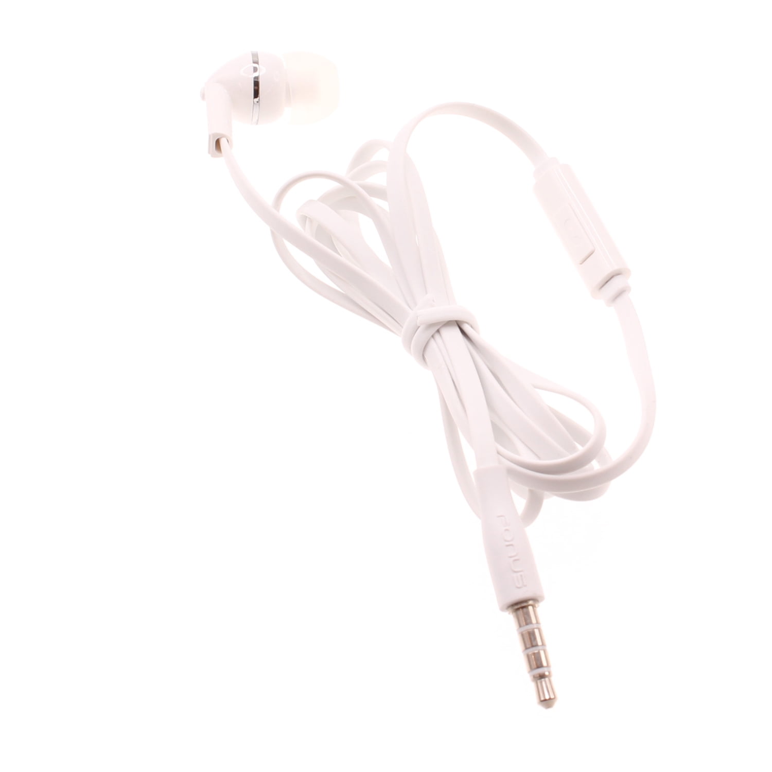 Mono Headset Earphone w Mic for Motorola Moto G 5G (2022)/Moto G 5G (2023)/Moto 5G (2024)/Moto 5G (2025)  - Wired Earbud 3.5mm Single Headphone Hands-free Microphone White