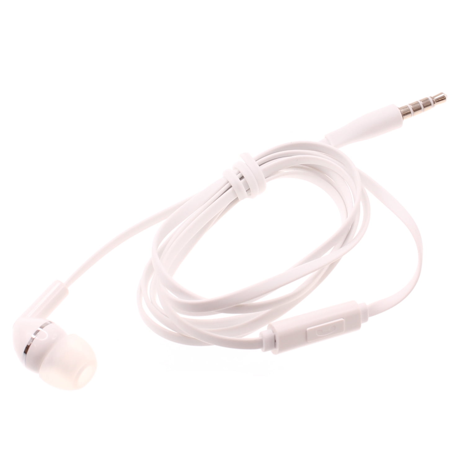 Mono Headset for Motorola Moto Tab G62/Tab G70 - Earphone w Mic Wired Earbud 3.5mm Single Headphone Hands-free Microphone White