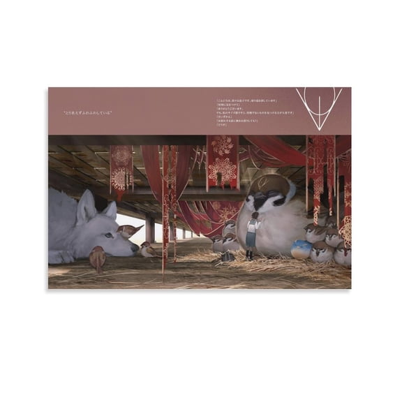 MonoKubo Japanese Illustrator Painting Artist Artworks Picture Print Poster Wall Art Painting Canvas Gift Decor Home Posters Decorative 24x36inch(60x90cm)