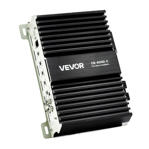 Monoblock Car Amplifier 400W RMS 1 2 4 Ohm Stable Class D 1 Channel with Remote Subwoofer Level Control Low Pass Filter Bass Boost Phase Shift Volume Controller