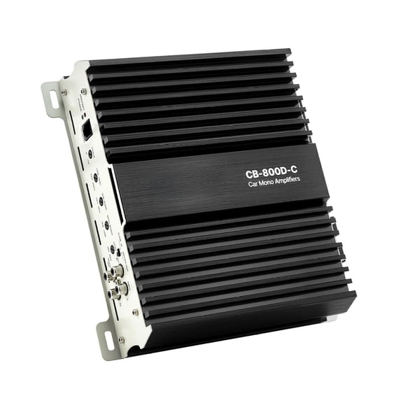 Monoblock Car Amplifier 800W RMS Class D, Subwoofer Amplifier with Remote Bass Knob, Low Pass Filter, Phase Control, 1/2/4 Ohm Stable