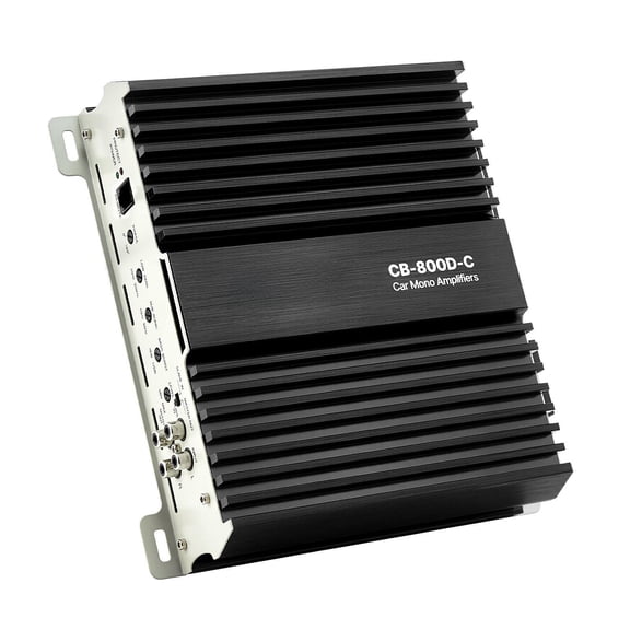 Monoblock Car Amplifier 800W RMS Max 1 2 4 Ohm Stable 1 Channel Class D with Remote Subwoofer Level Control Low Pass Filter Bass Boost Phase Shift Volume Controller