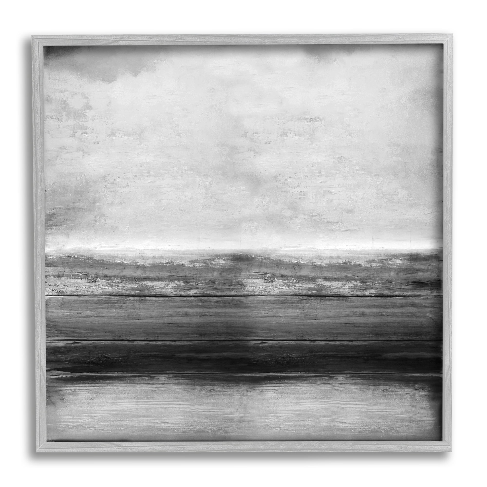Monochromatic Grey Rustic Abstraction Layered Shades Abstract Framed Art Print Wall Art, 17x17