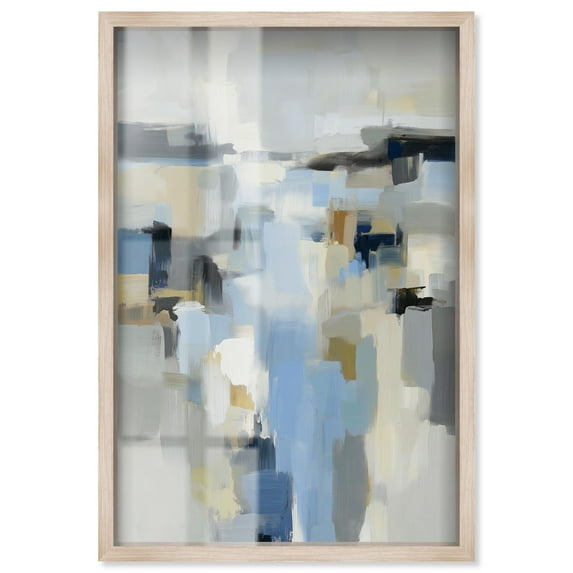 Monochromatic Ocean Depths Shadowbox Print Green Wall Decor by Art Remedy, Blonde Frame, 24 x 36