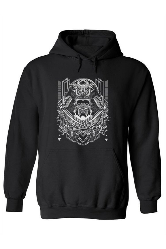Monochromatic Samurai Tiger Hoodie Women -Image by Shutterstock, Female Small